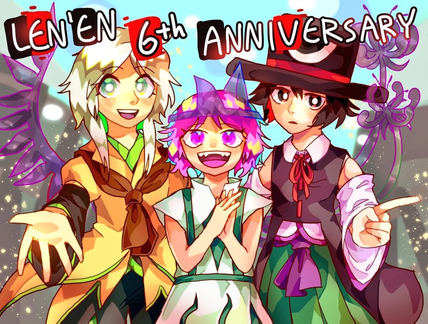 enraku tsubakura, houlen yabusame, and shion (len'en) drawn by waiwa_way