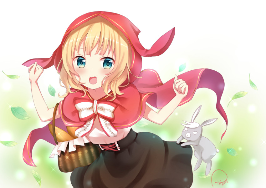 kirima syaro, little red riding hood, and wild geese (gochuumon wa usagi desu ka? and 1 more) drawn by piripun