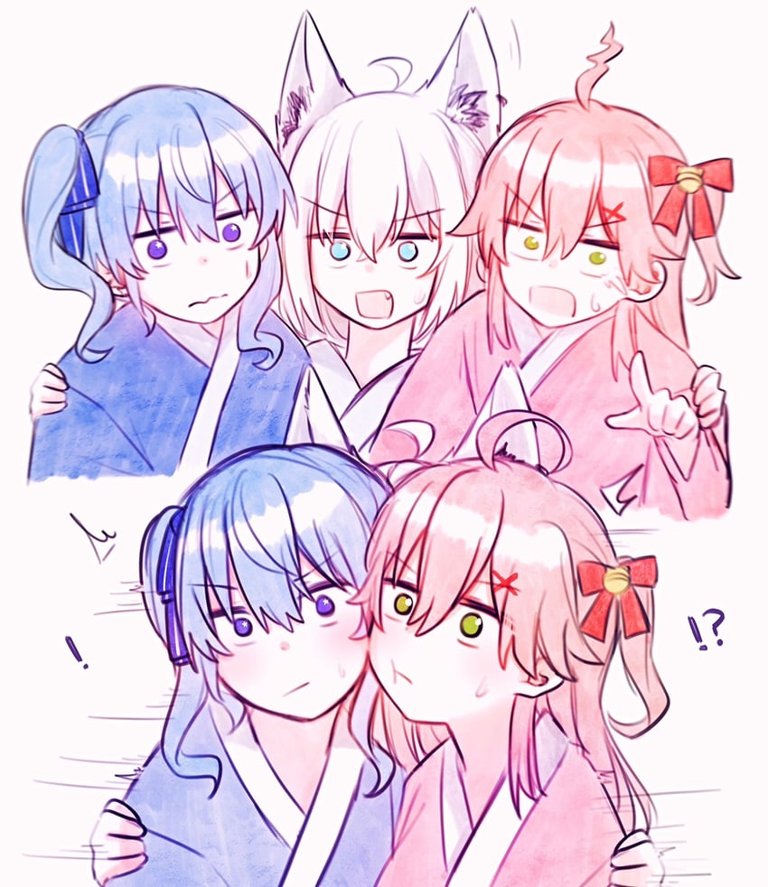 shirakami fubuki, hoshimachi suisei, and sakura miko (hololive) drawn by yumi5469