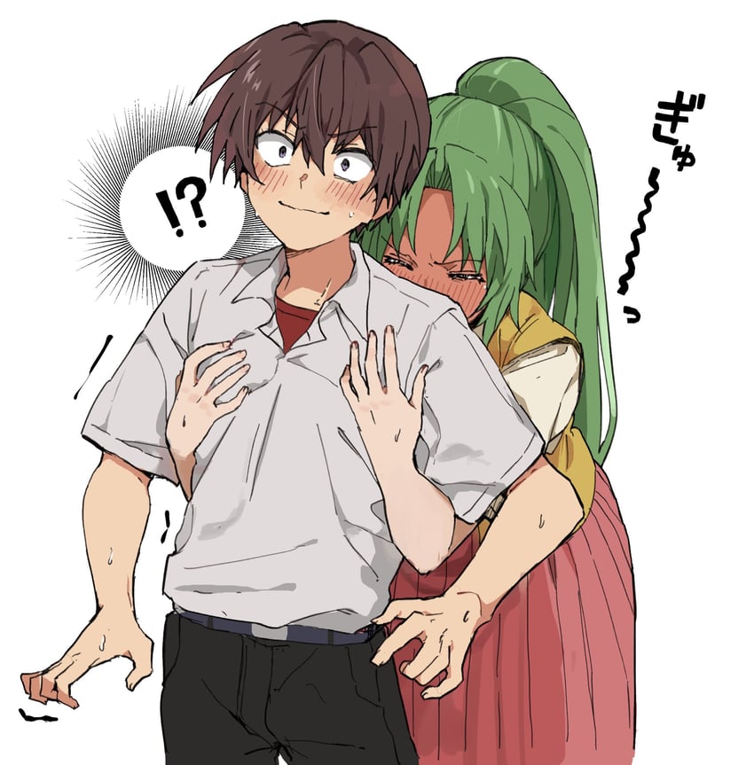 sonozaki mion and maebara keiichi (higurashi no naku koro ni) drawn by nuancho
