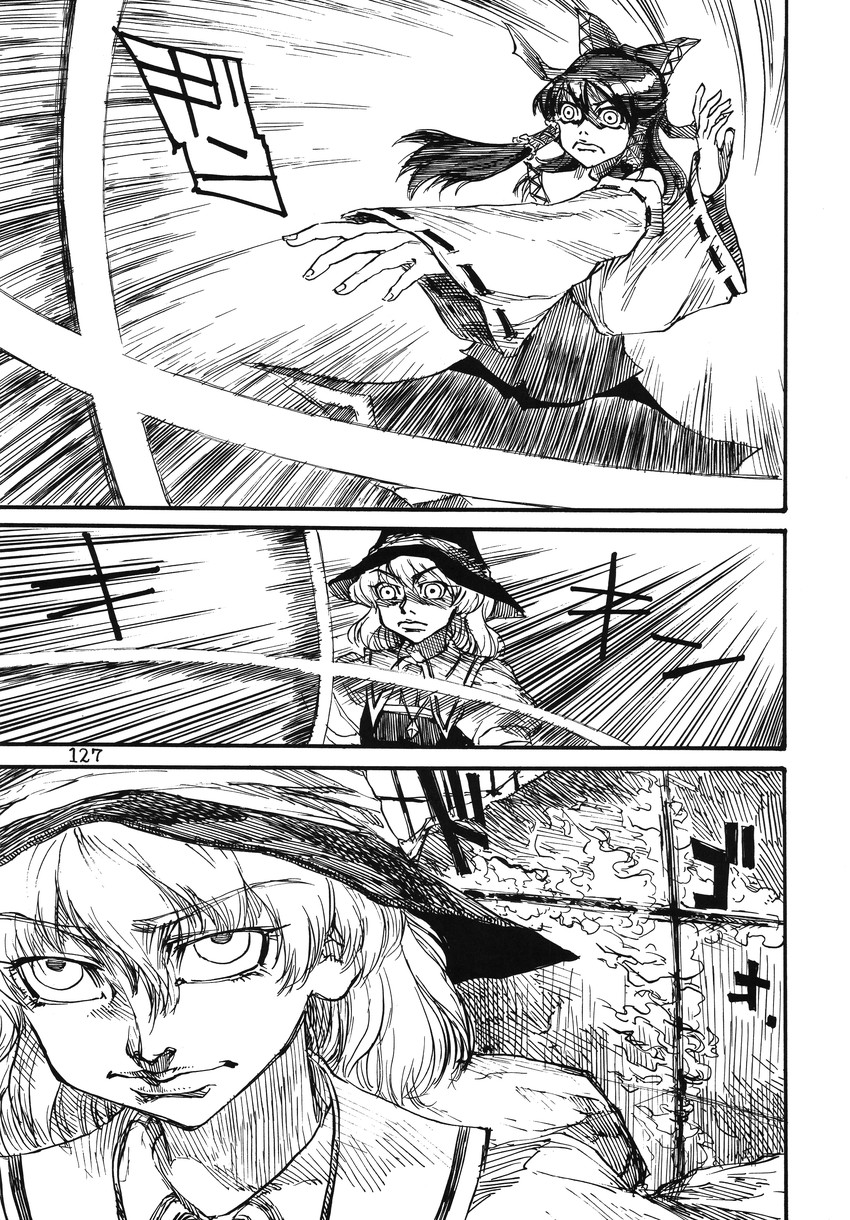 hakurei reimu, kirisame marisa, and sendai hakurei no miko (touhou) drawn by ameyama_denshin