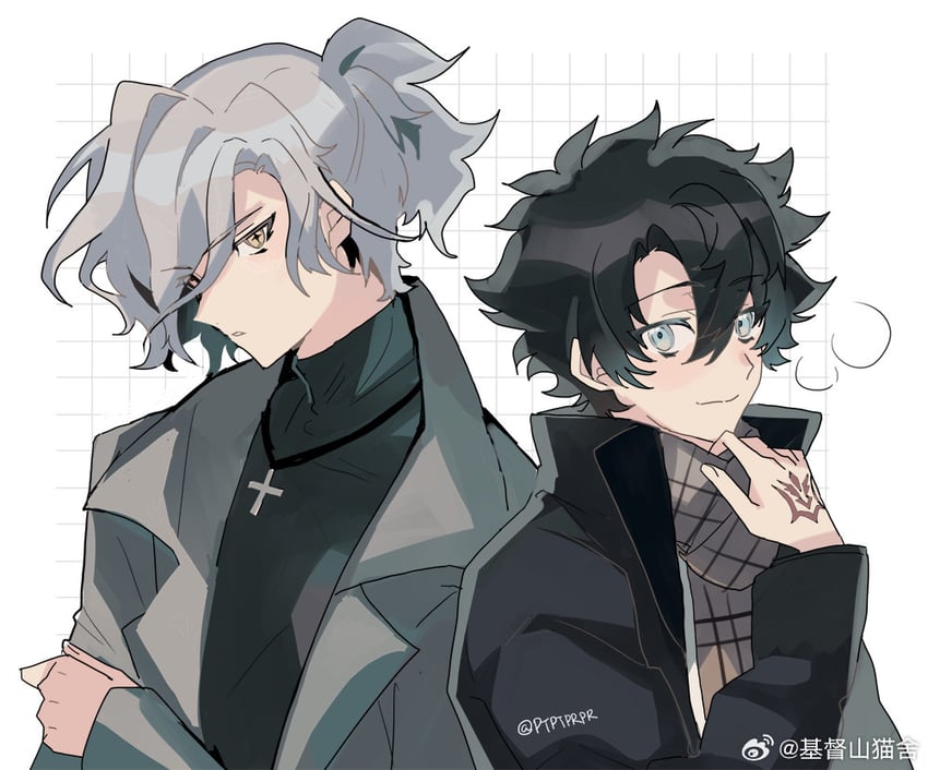 fujimaru ritsuka and edmond dantes (fate and 1 more) drawn by ptptprpr