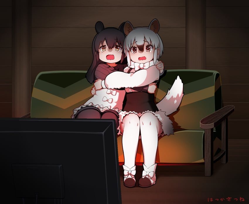 southern tamandua and malayan tapir (kemono friends and 1 more) drawn by artistkitune19