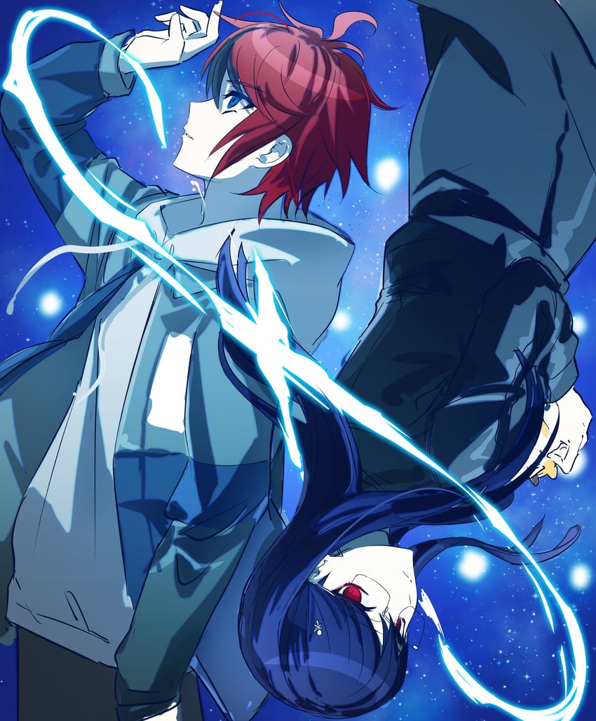 sumino takumi and shizuhara hiruko (the hundred line -last defense academy-) drawn by mortal_puru