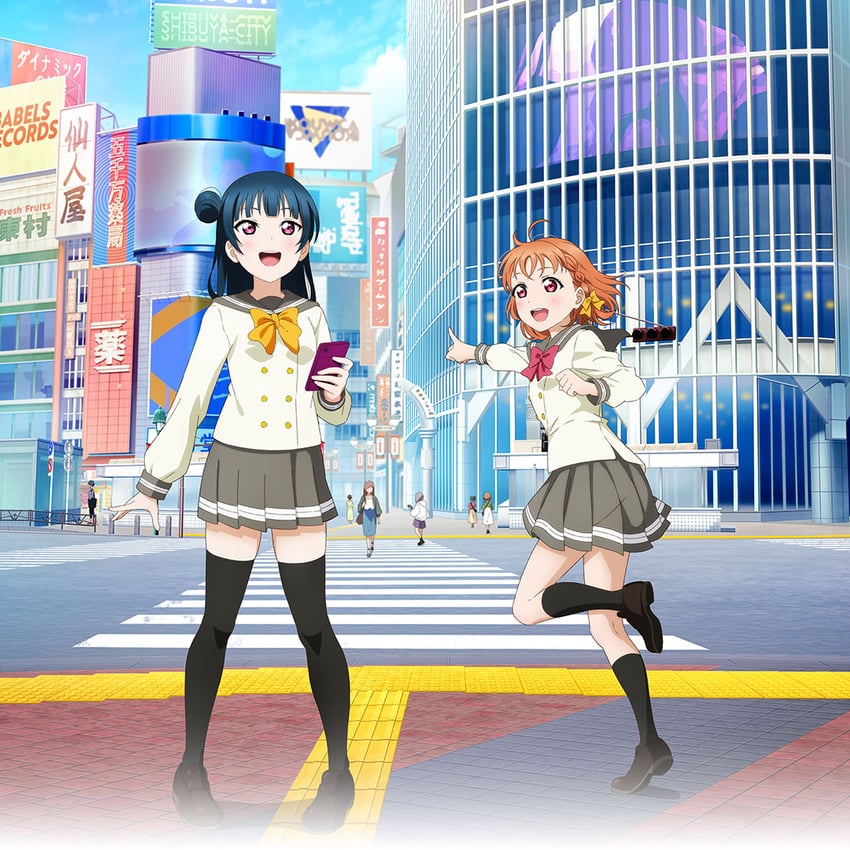 tsushima yoshiko and takami chika (love live! and 1 more)