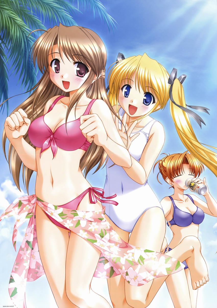 fujieda honami, shibugaki matsuri, and nishina kyouko (tsuki wa higashi ni hi wa nishi ni) drawn by bekkankou