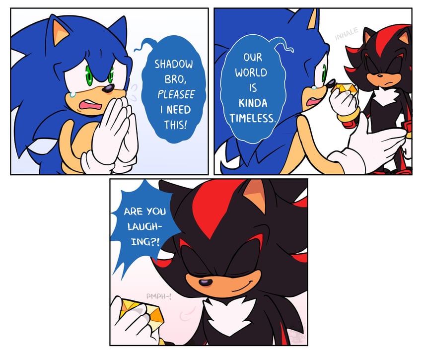 sonic the hedgehog and shadow the hedgehog (sonic) drawn by kore_eon