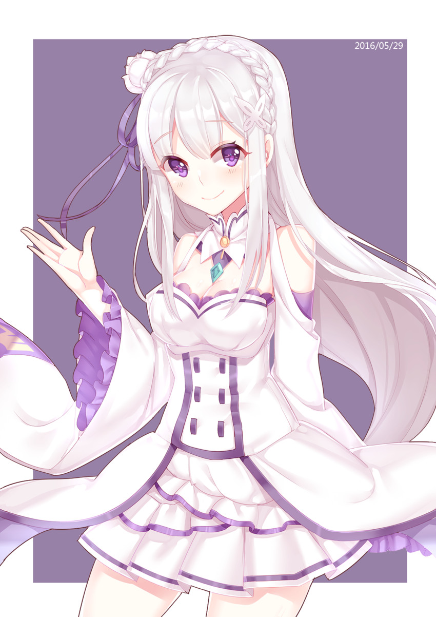 emilia (re:zero kara hajimeru isekai seikatsu) drawn by kan_(rainconan)