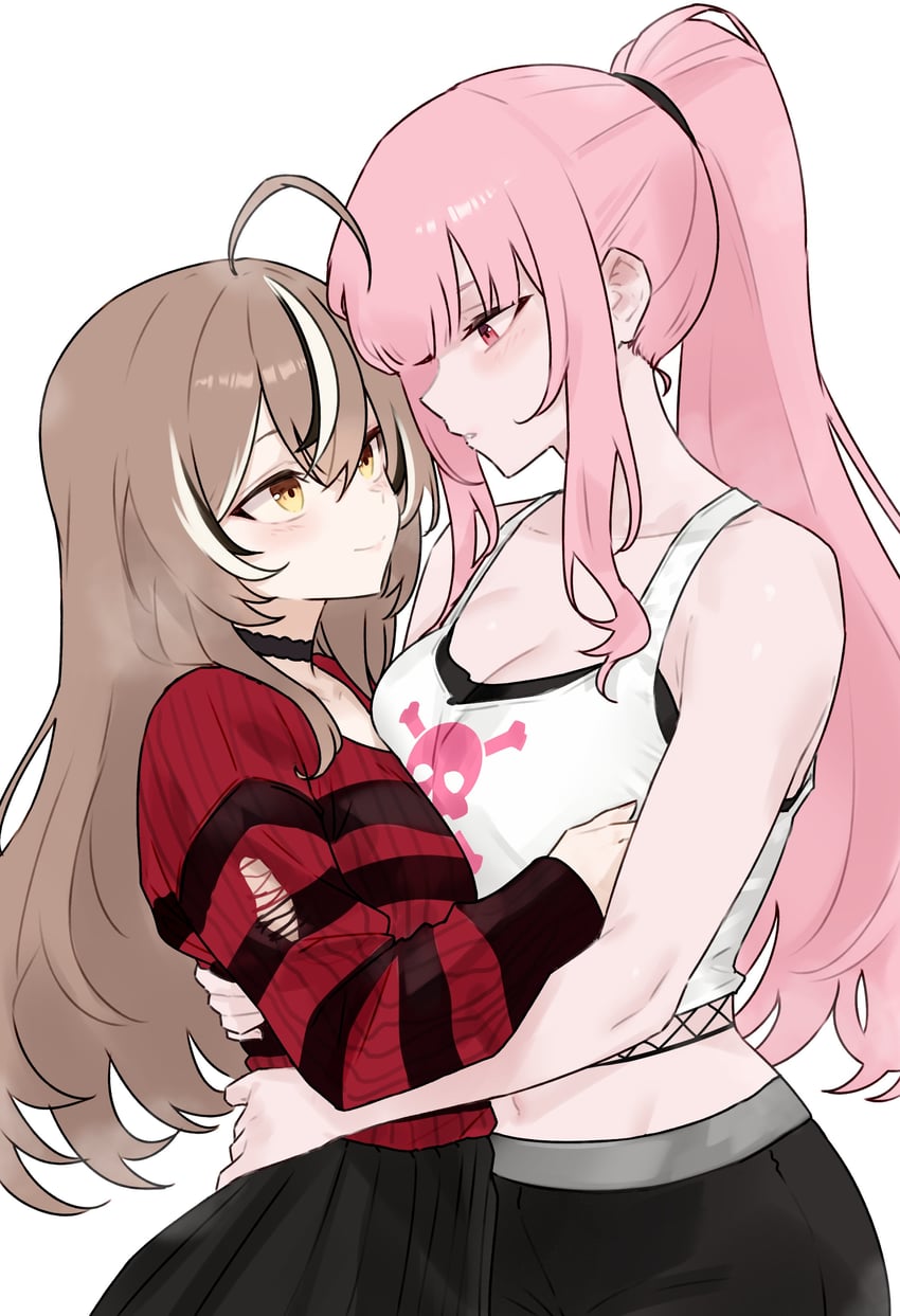 mori calliope and nanashi mumei (hololive and 1 more) drawn by bluefield