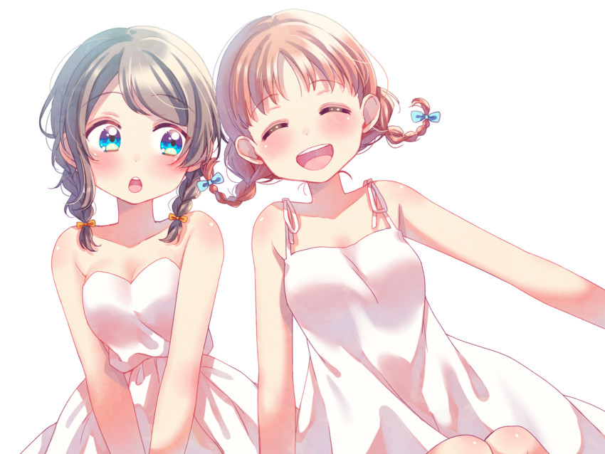 watanabe you and takami chika (love live! and 1 more) drawn by hina_(hinalovesugita)