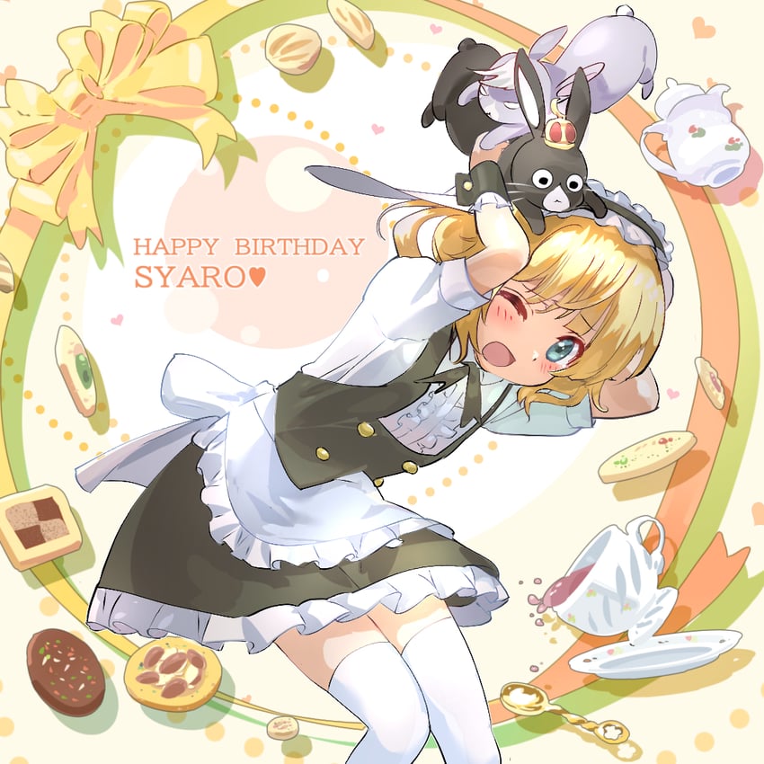 kirima syaro, anko, and wild geese (gochuumon wa usagi desu ka?) drawn by kyarahiba