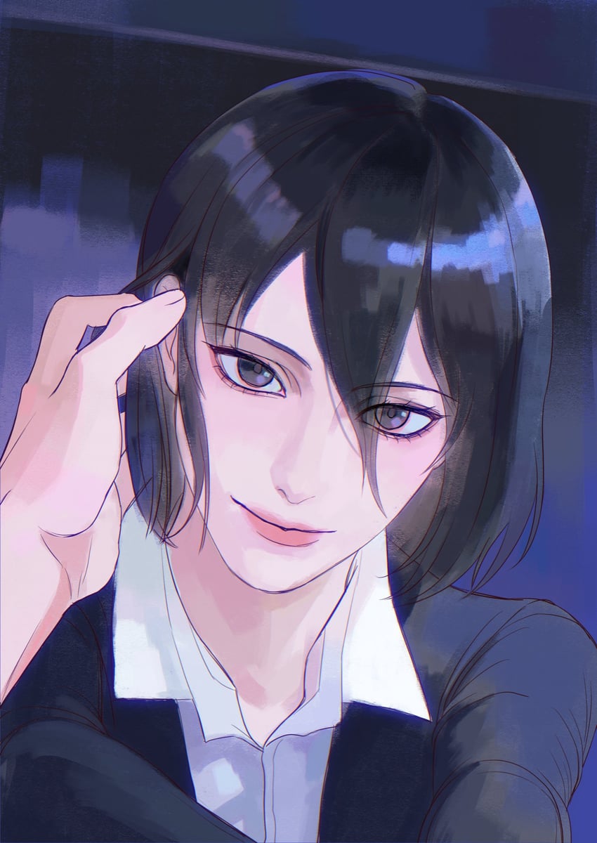 mikasa ackerman and eren yeager (shingeki no kyojin) drawn by furudxn