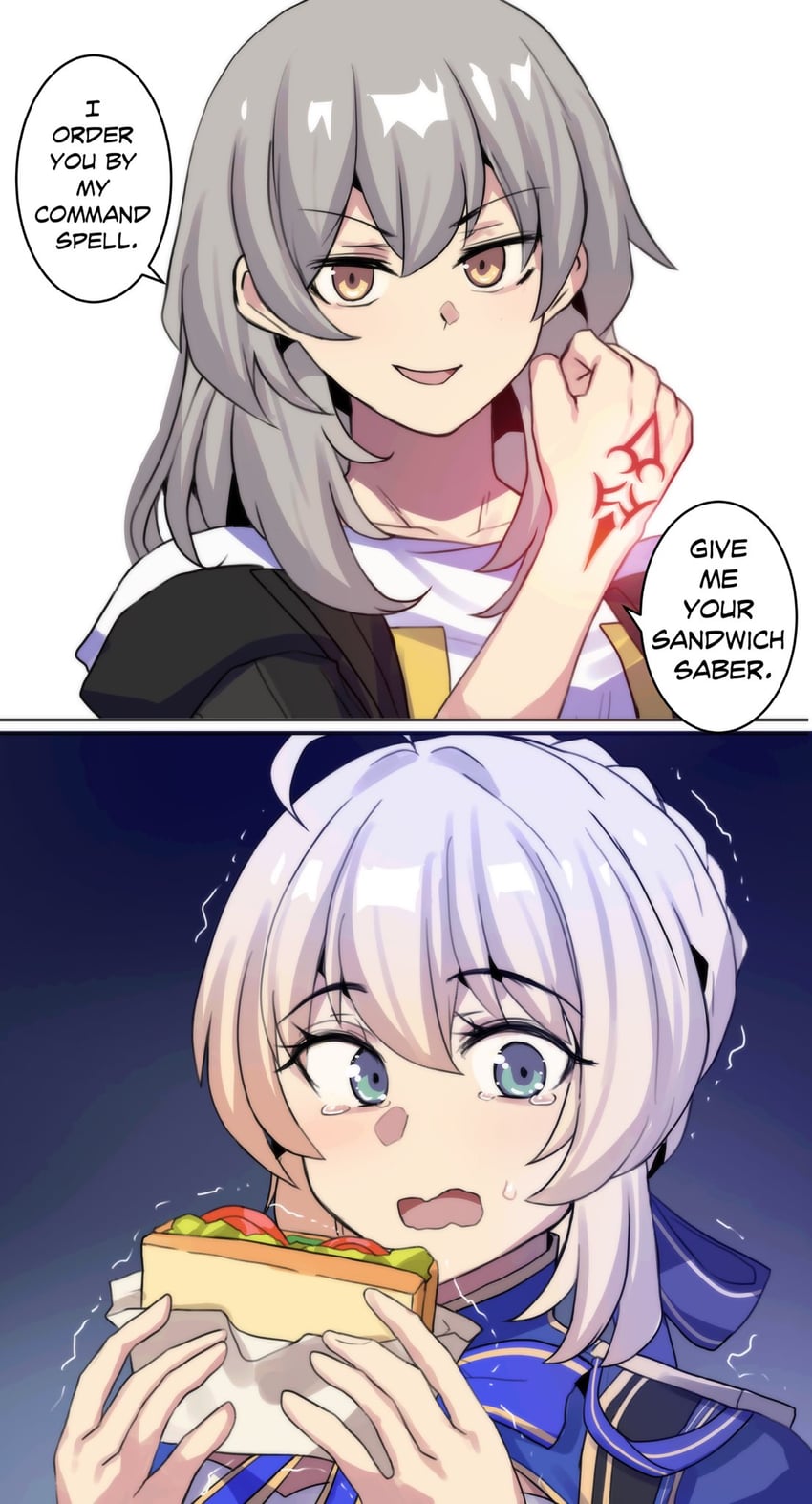 artoria pendragon, saber, trailblazer, and stelle (fate and 4 more) drawn by hinghoi