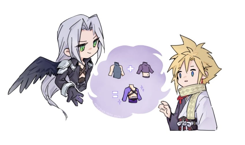 cloud strife and sephiroth (final fantasy and 2 more) drawn by maoli45222137