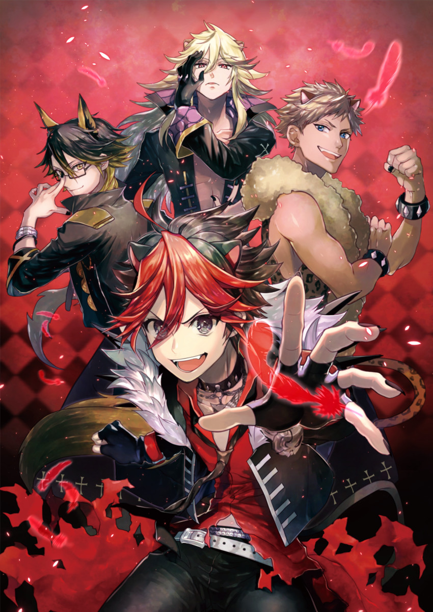 crow, aion, rom, and yaiba (show by rock!!) drawn by momoshiki_tsubaki