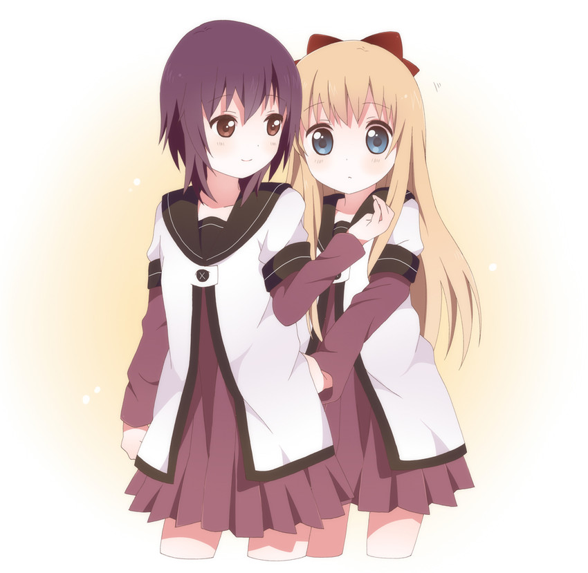 toshinou kyouko and funami yui (yuruyuri) drawn by kumakichi_(toshigat)