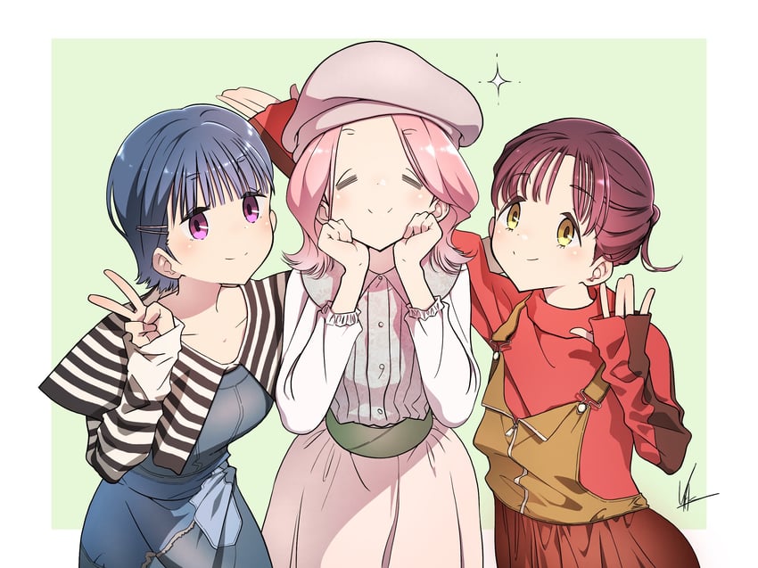 shima rin, kagamihara nadeshiko, touyama nao, toki ayano, kurosawa tomoyo, and 1 more (real life and 1 more) drawn by yas_(yosiyasuyasu)