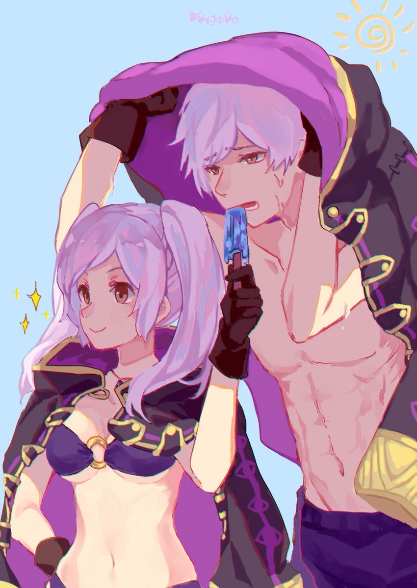 female robin and male robin (fire emblem and 2 more) drawn by rheamii