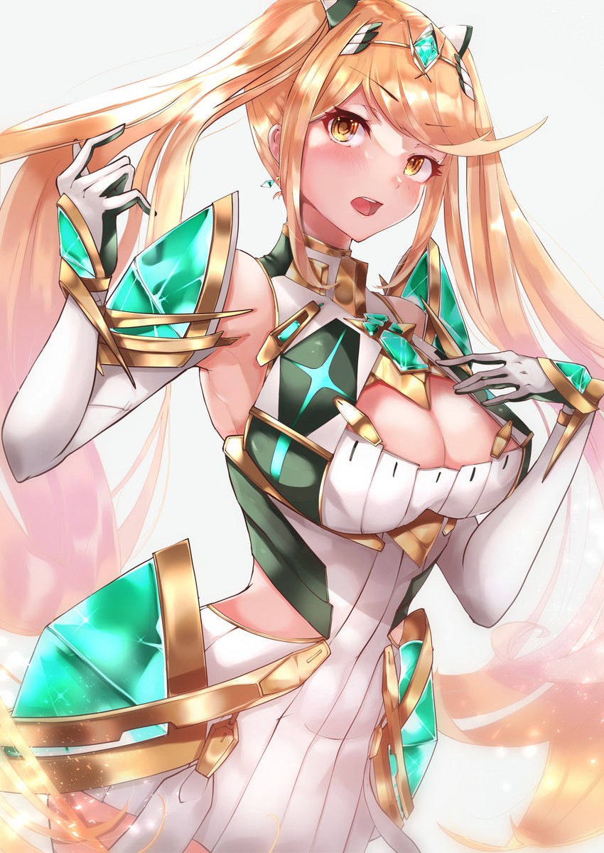mythra (xenoblade chronicles and 1 more) drawn by risumi_(taka-fallcherryblossom)