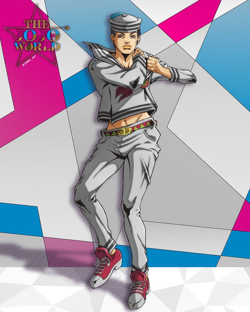higashikata josuke (jojo no kimyou na bouken and 1 more) drawn by genda_art