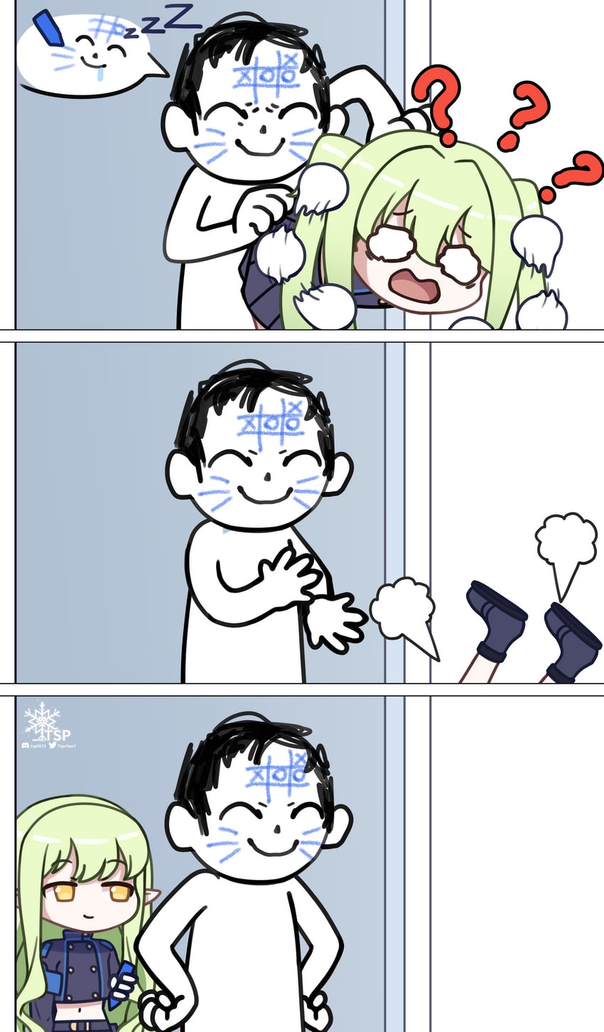 sensei, doodle sensei, hikari, and nozomi (blue archive and 1 more) drawn by tsp