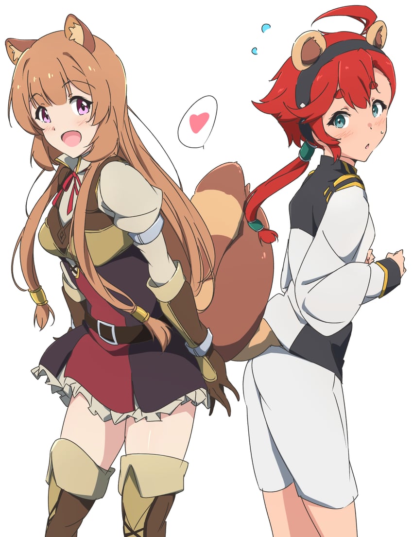 suletta mercury and raphtalia (gundam and 2 more) drawn by umanosuke