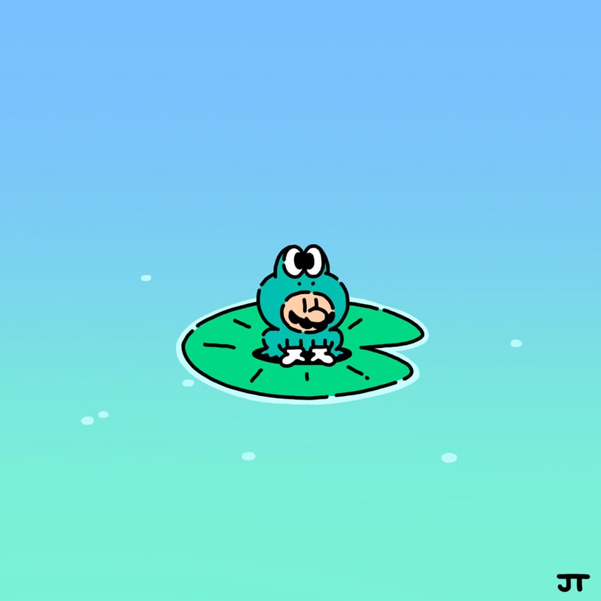 mario and frog mario (mario and 1 more) drawn by james_turner