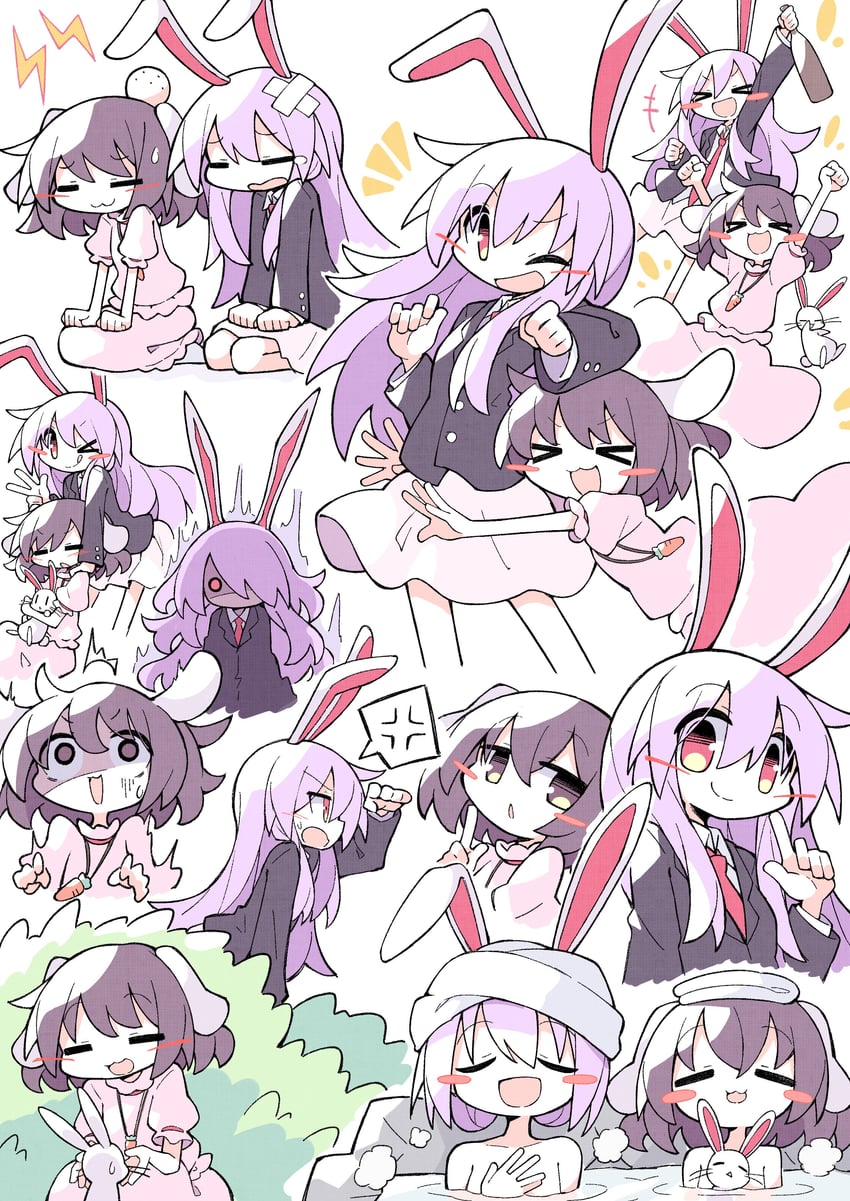 reisen udongein inaba, inaba tewi, and inaba mob (touhou) drawn by asameshi