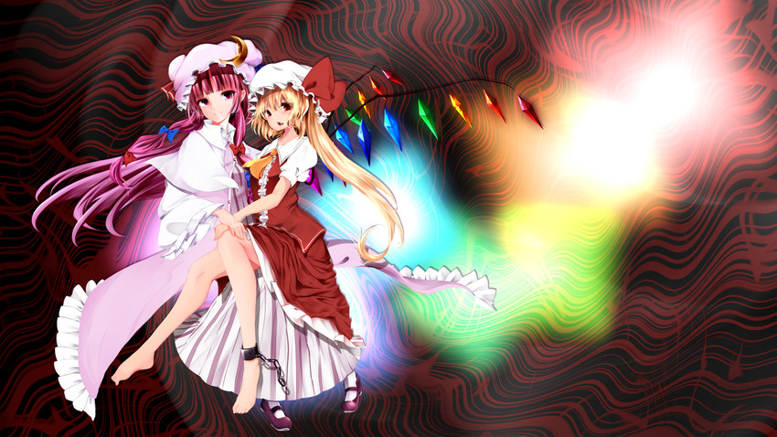 flandre scarlet and patchouli knowledge (touhou) drawn by yanagi_638