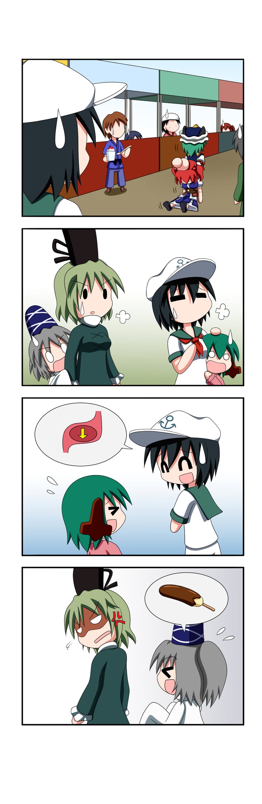 mononobe no futo, shiki eiki, onozuka komachi, murasa minamitsu, soga no tojiko, and 1 more (touhou) drawn by rakugaki-biyori