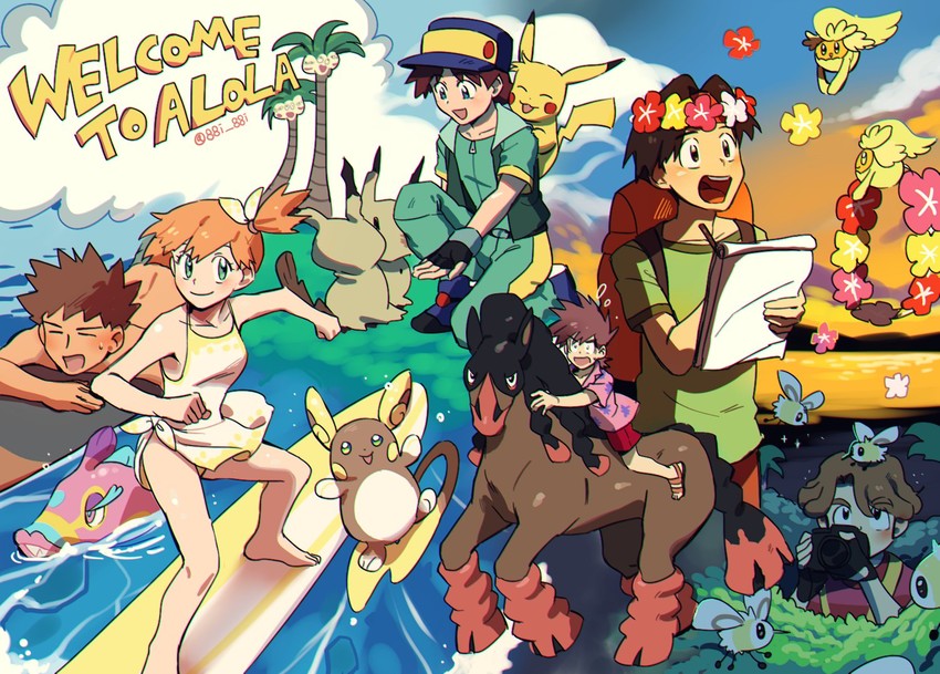 pikachu, misty, mimikyu, brock, cutiefly, and 10 more (pokemon and 1 more) drawn by bbrangka