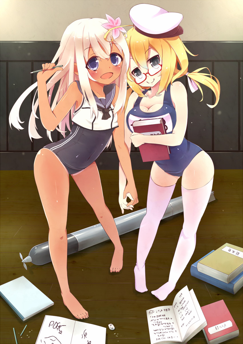 ro-500 and i-8 (kantai collection) drawn by masaharu_(nuaa)