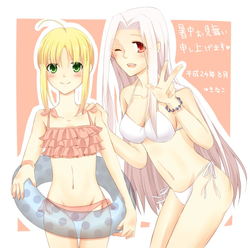 artoria pendragon, saber, and irisviel von einzbern (fate and 1 more) drawn by kinako_(akatuki5)