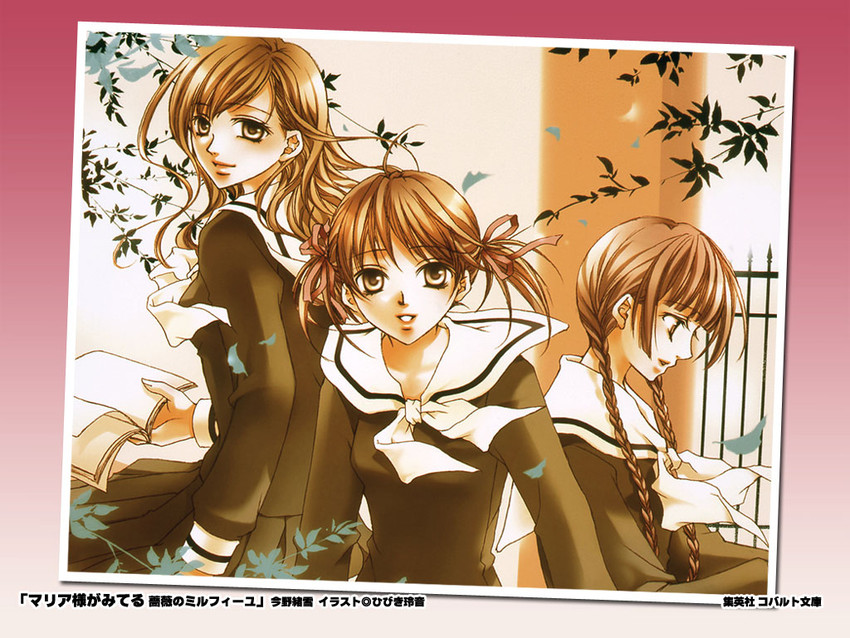fukuzawa yumi, toudou shimako, and shimazu yoshino (maria-sama ga miteru) drawn by hibiki_reine