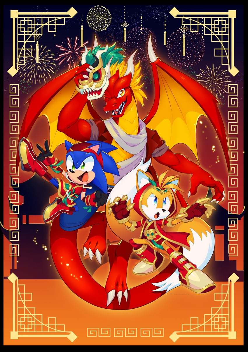 sonic the hedgehog and tails (sonic and 1 more) drawn by drawloverlala