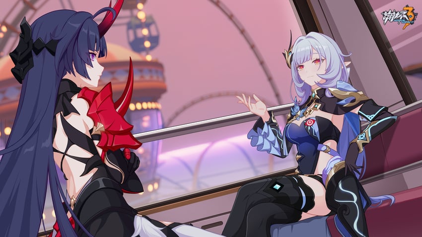 elysia, raiden mei, and herrscher of corruption (honkai and 1 more)