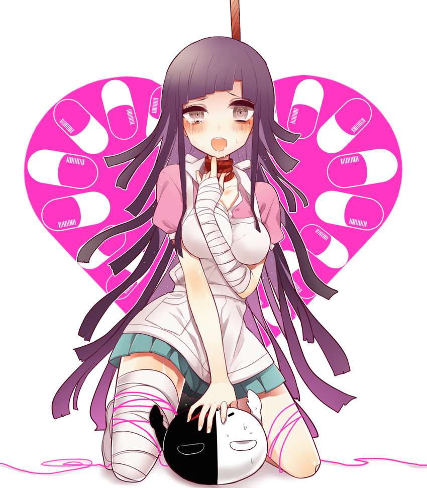 monokuma and tsumiki mikan (danganronpa and 1 more) drawn by manio