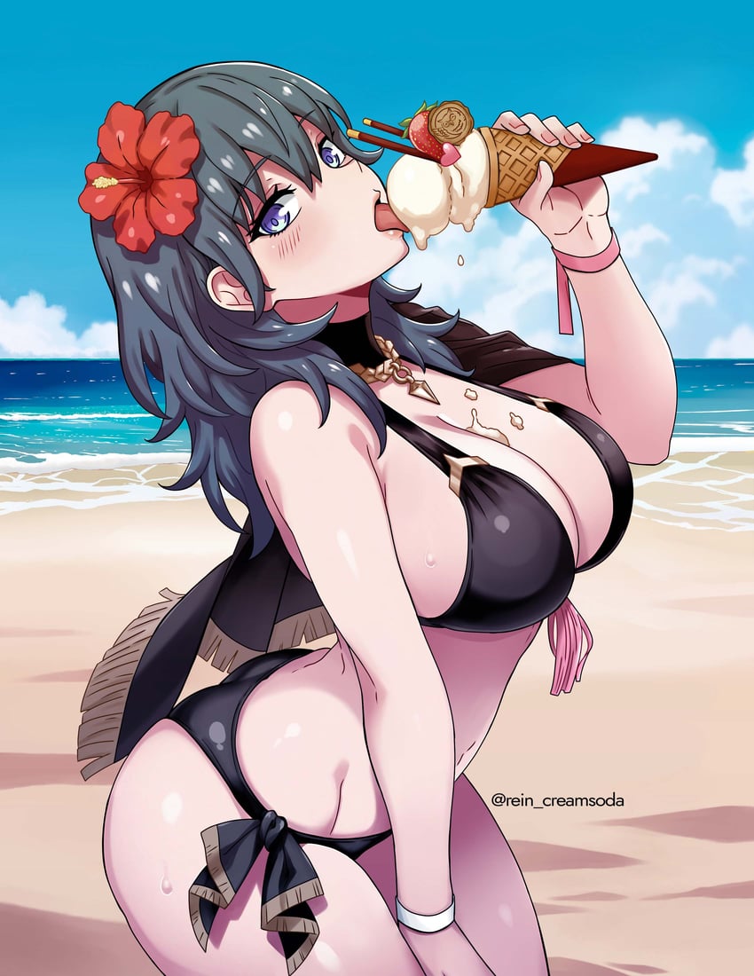 female byleth (fire emblem and 2 more) drawn by rein_creamsoda