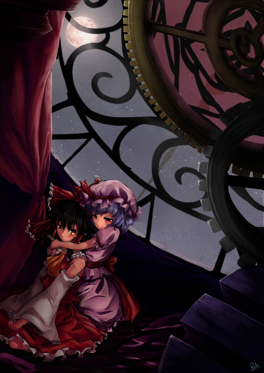 hakurei reimu and remilia scarlet (touhou) drawn by wei_yu
