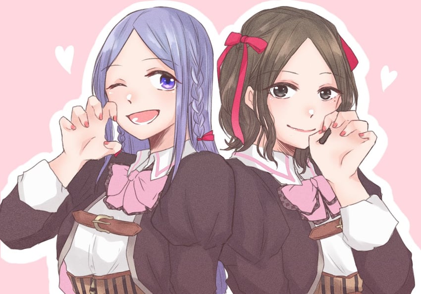 ishii haruna and tachibana theresia nagisa (real life and 1 more) drawn by nigari_(ngari_0115)