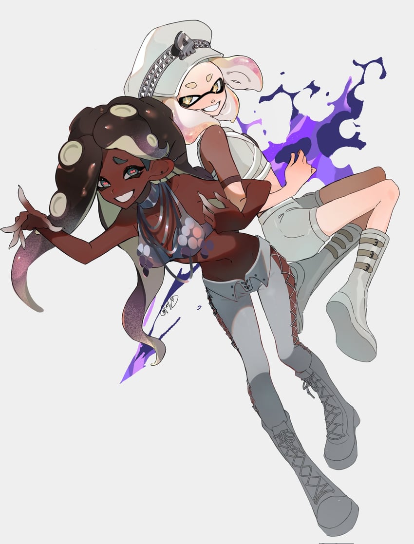 marina and pearl (splatoon and 1 more) drawn by zer_skd