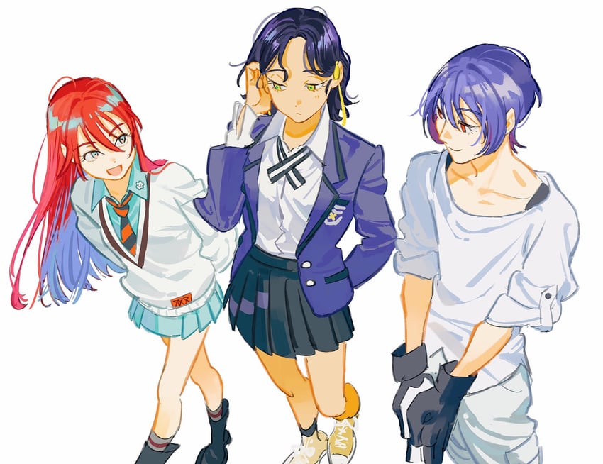 amate yuzuriha, shuji ito, and nyaan (gundam and 1 more) drawn by tkrkve43