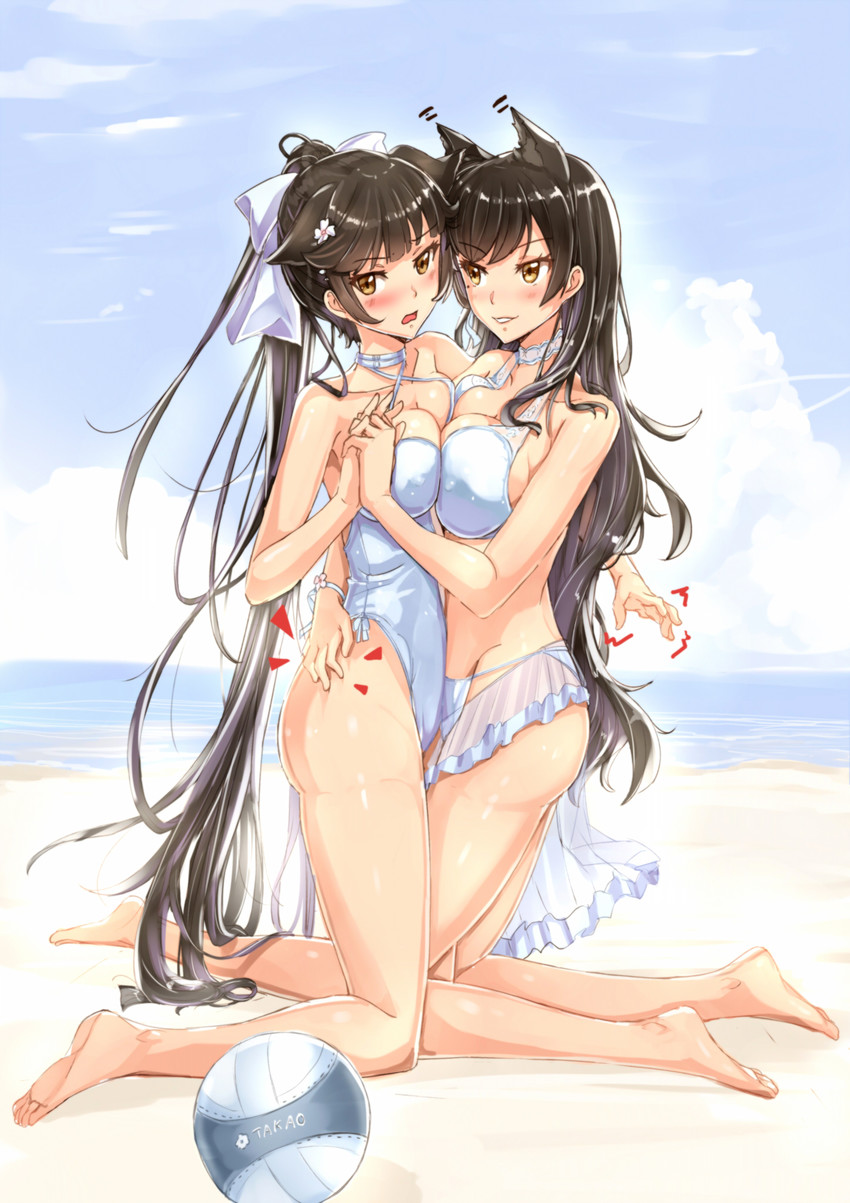 atago and takao (azur lane) drawn by kazeno
