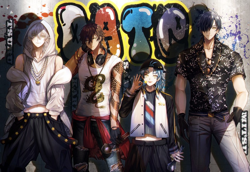 tsurumaru kuninaga, shokudaikiri mitsutada, ookurikara, and taikogane sadamune (touken ranbu) drawn by abandon_ranka