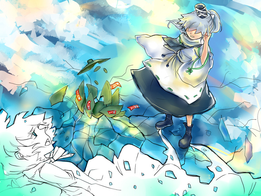 mononobe no futo and soga no tojiko (touhou) drawn by tourou_mujou