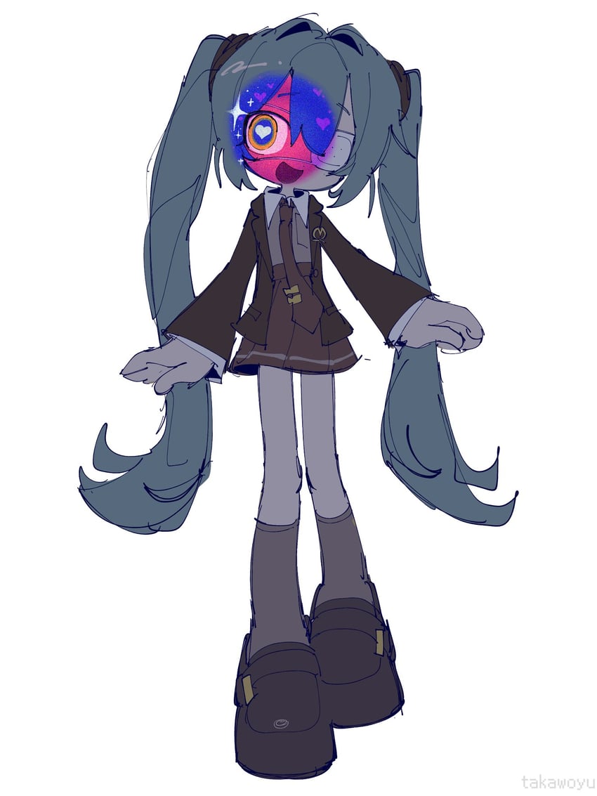 hatsune miku (vocaloid and 1 more) drawn by takawoyu