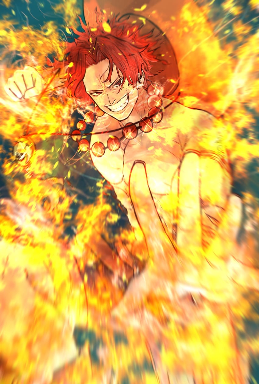 portgas d. ace (one piece) drawn by sc_scandium