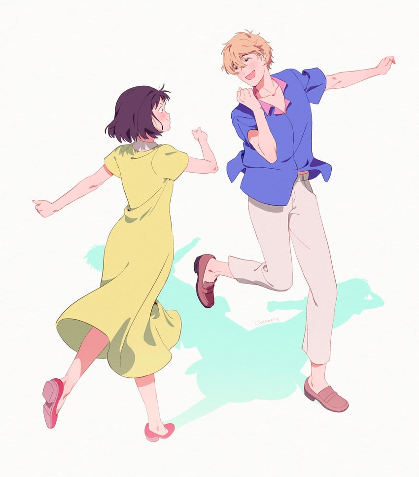 iwakura mitsumi and shima sousuke (skip to loafer) drawn by cornqy