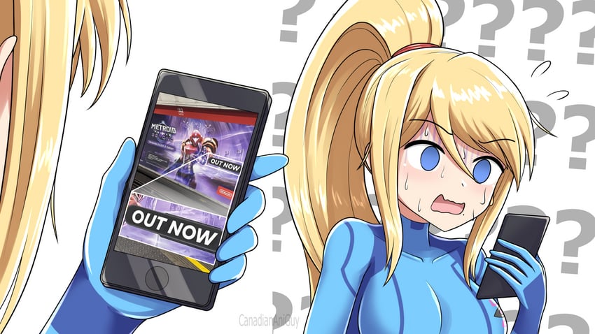 samus aran (metroid and 1 more) drawn by canadiananiguy
