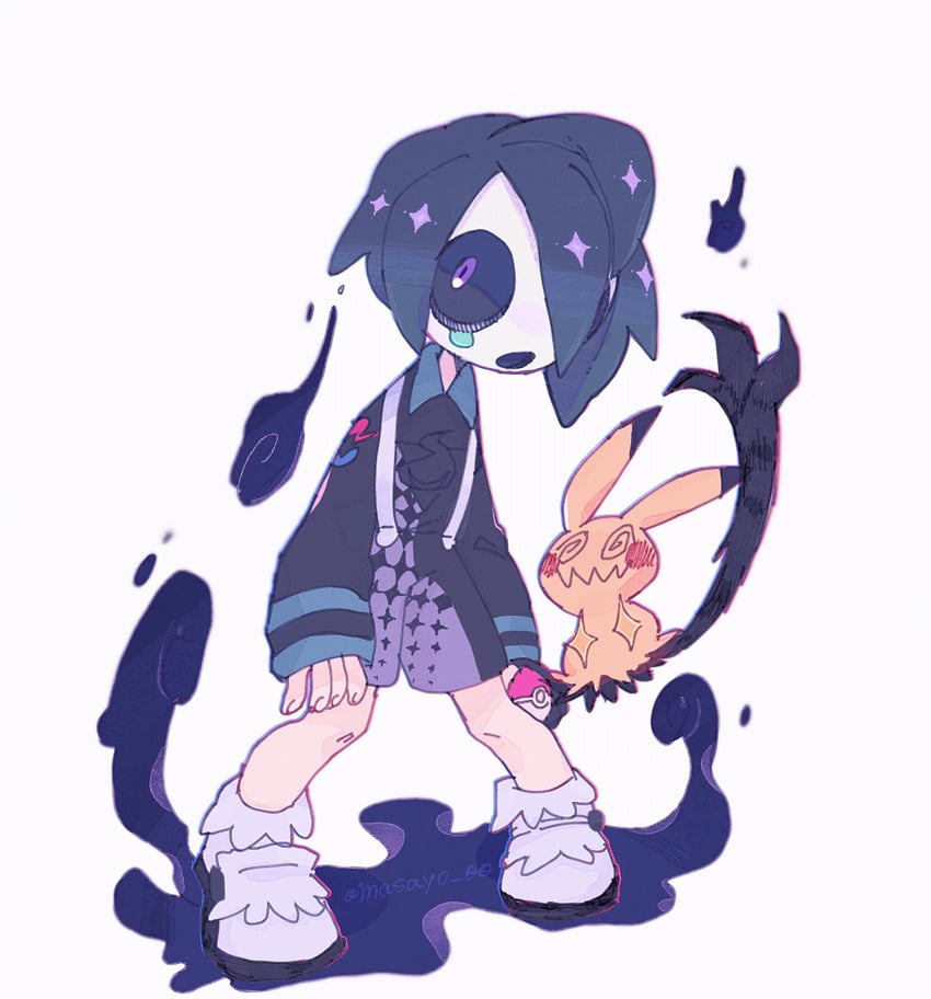 mimikyu and allister (pokemon and 1 more) drawn by masayo_(skip)